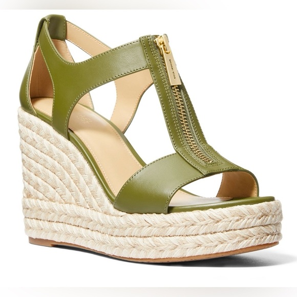 Michael Kors Berkley Zipper Espadrille Platform Wedge Sandals Sz 8 - Picture 2 of 11